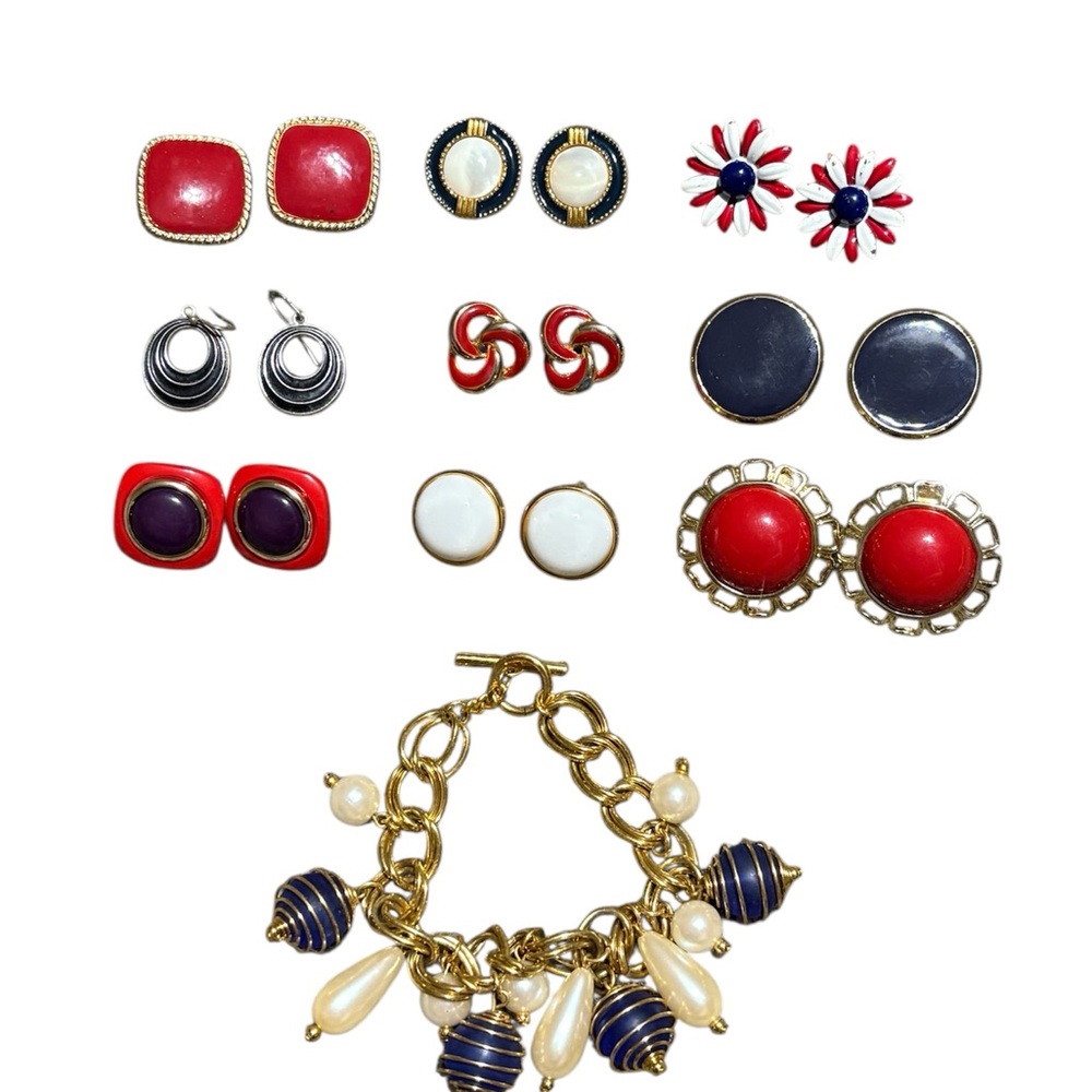 Awesome Vintage Lot!!  ‘Nautical’ Red, White Blue Theme